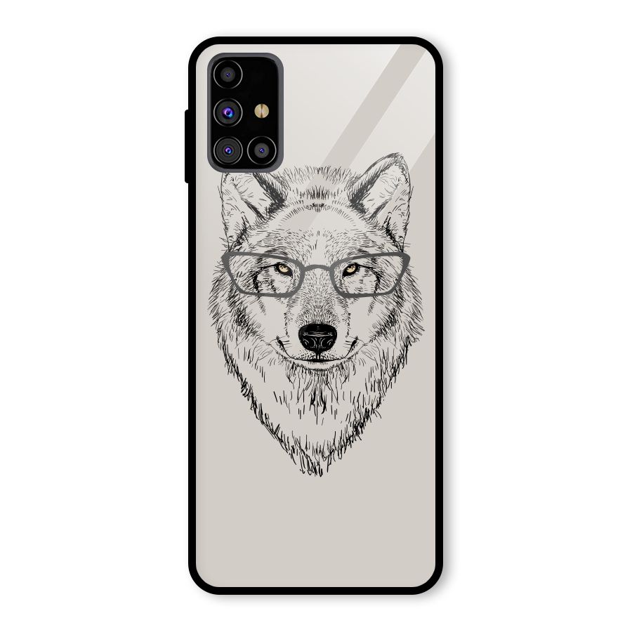 Nerdy Wolf Glass Back Case for Galaxy M31s