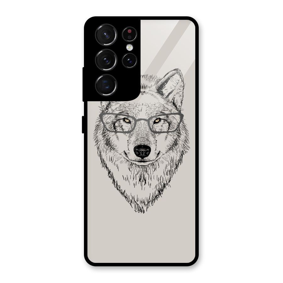 Nerdy Wolf Glass Back Case for Galaxy S21 Ultra 5G