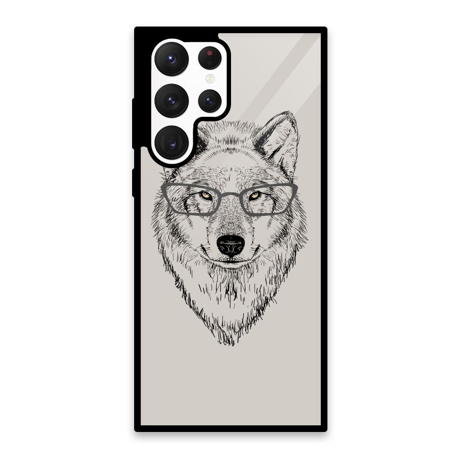 Nerdy Wolf Glass Back Case for Galaxy S22 Ultra 5G