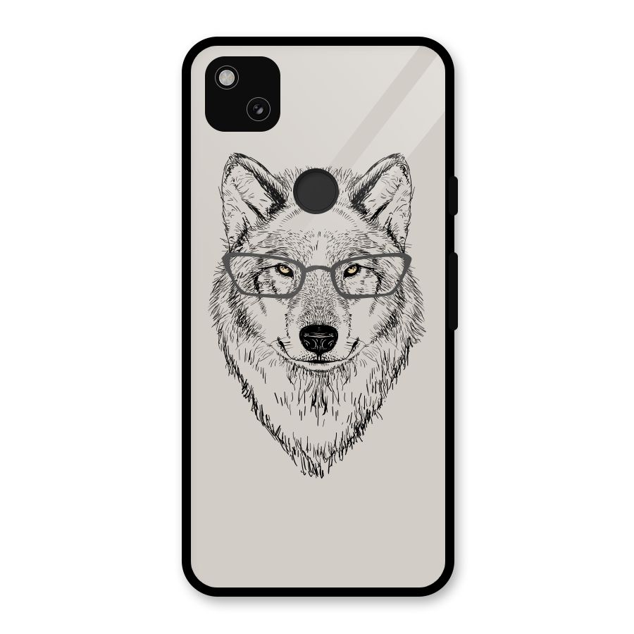 Nerdy Wolf Glass Back Case for Google Pixel 4a