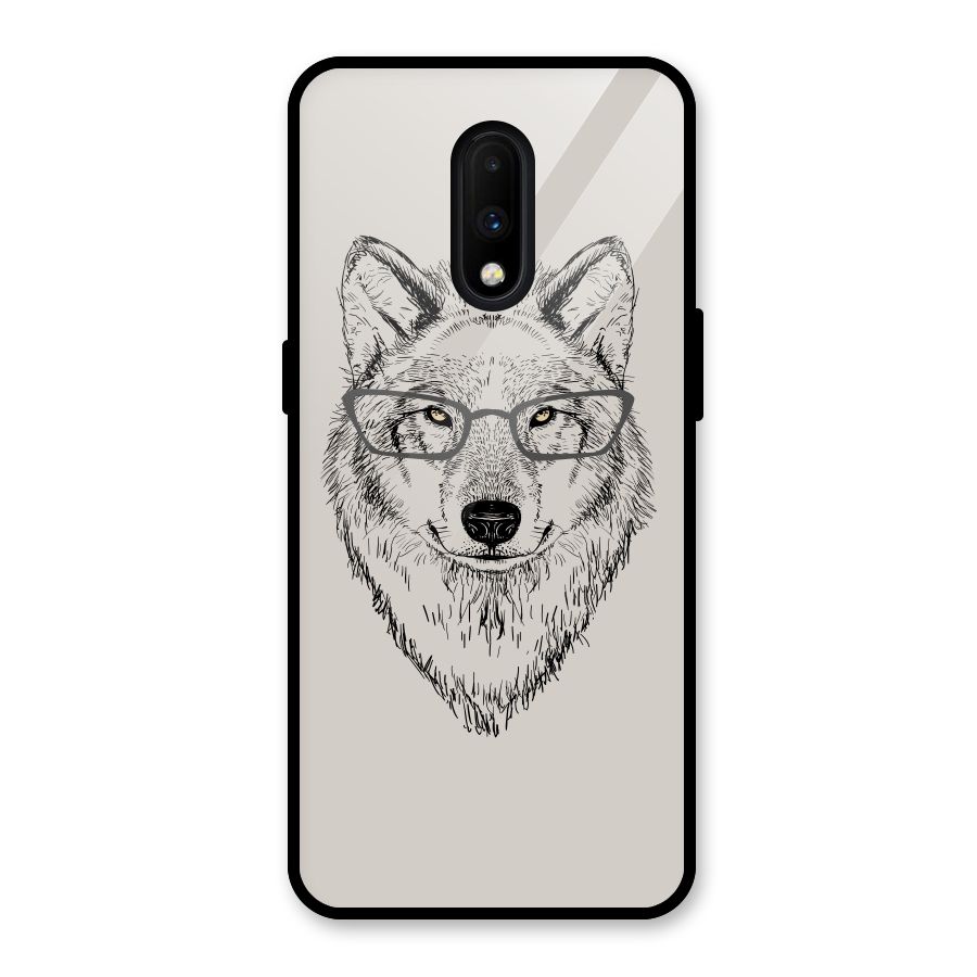 Nerdy Wolf Glass Back Case for OnePlus 7