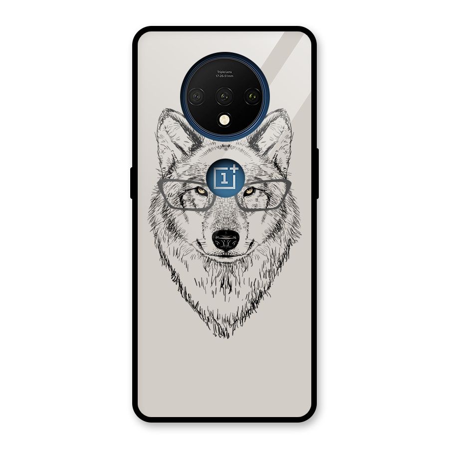 Nerdy Wolf Glass Back Case for OnePlus 7T