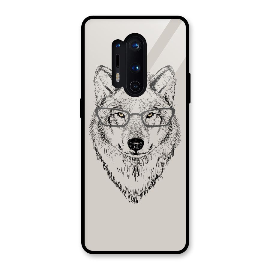 Nerdy Wolf Glass Back Case for OnePlus 8 Pro
