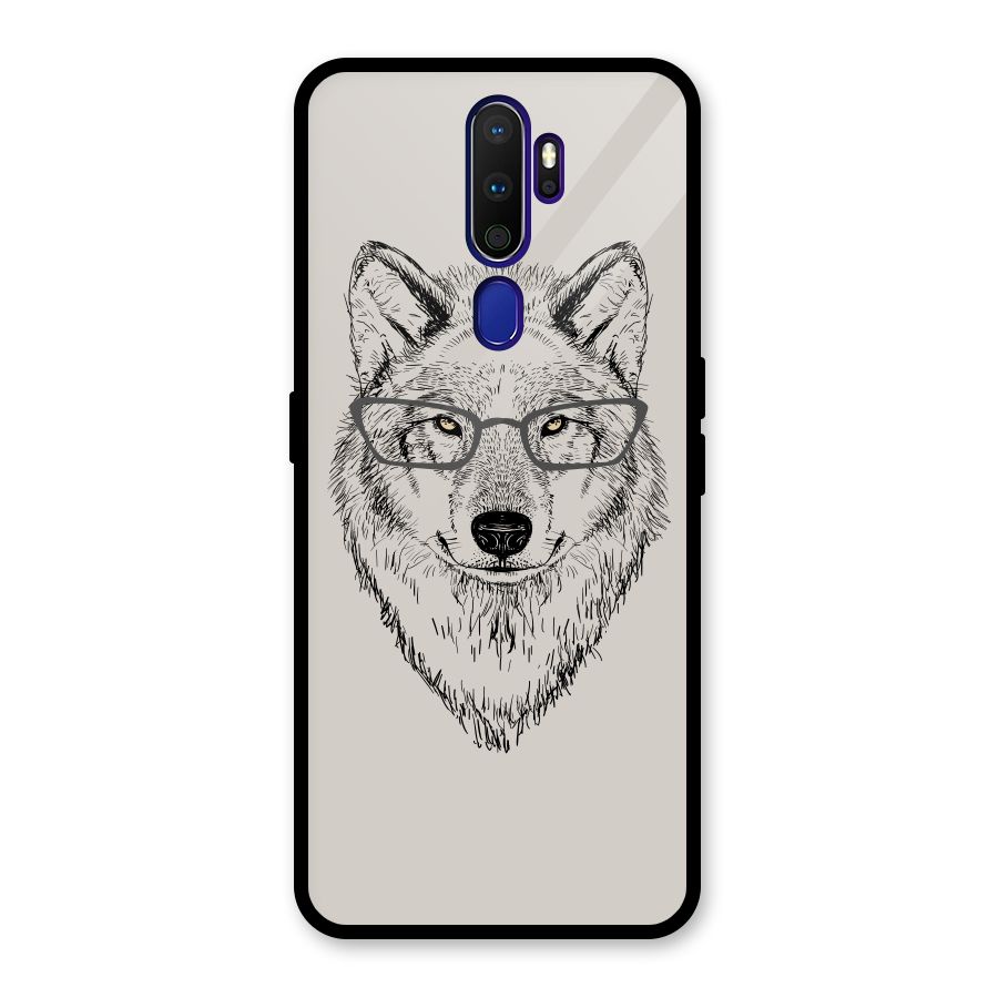 Nerdy Wolf Glass Back Case for Oppo A9 (2020)