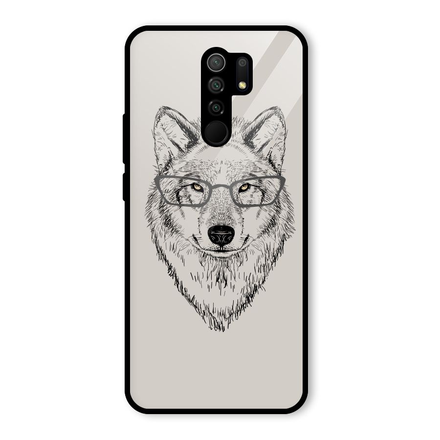 Nerdy Wolf Glass Back Case for Poco M2