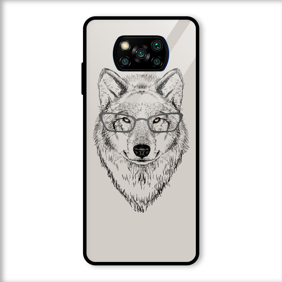 Nerdy Wolf Glass Back Case for Poco X3