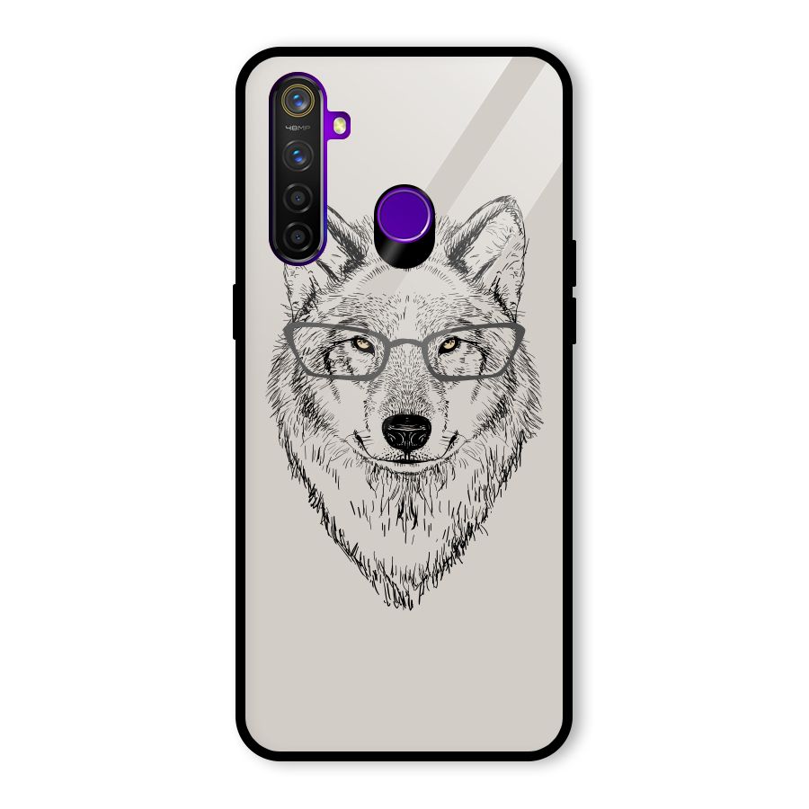 Nerdy Wolf Glass Back Case for Realme 5 Pro