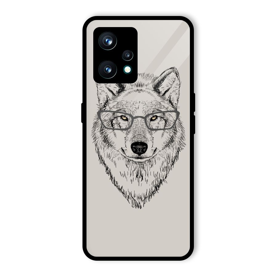 Nerdy Wolf Glass Back Case for Realme 9 Pro Plus 5G