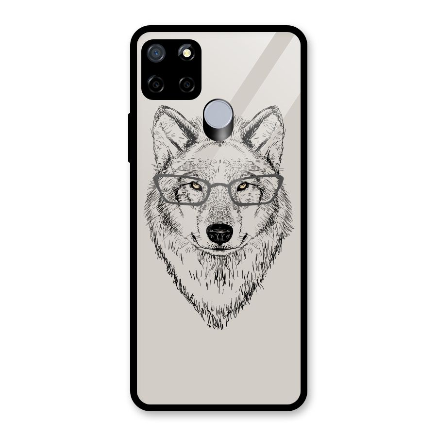 Nerdy Wolf Glass Back Case for Realme C15