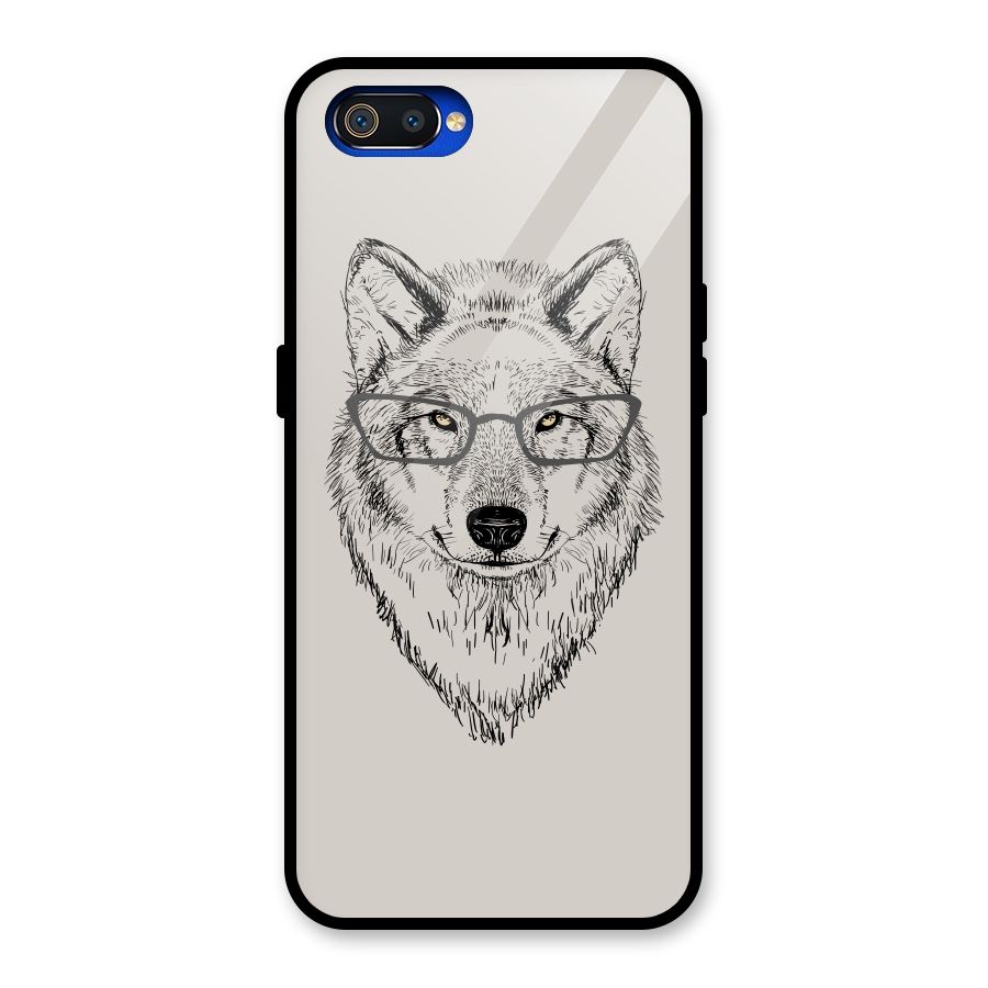 Nerdy Wolf Glass Back Case for Realme C2