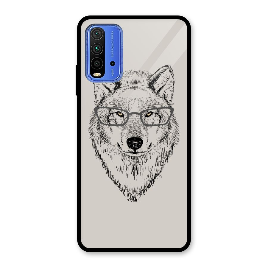Nerdy Wolf Glass Back Case for Redmi 9 Power