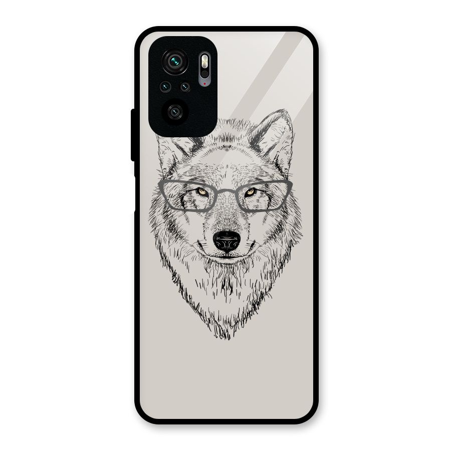 Nerdy Wolf Glass Back Case for Redmi Note 10S