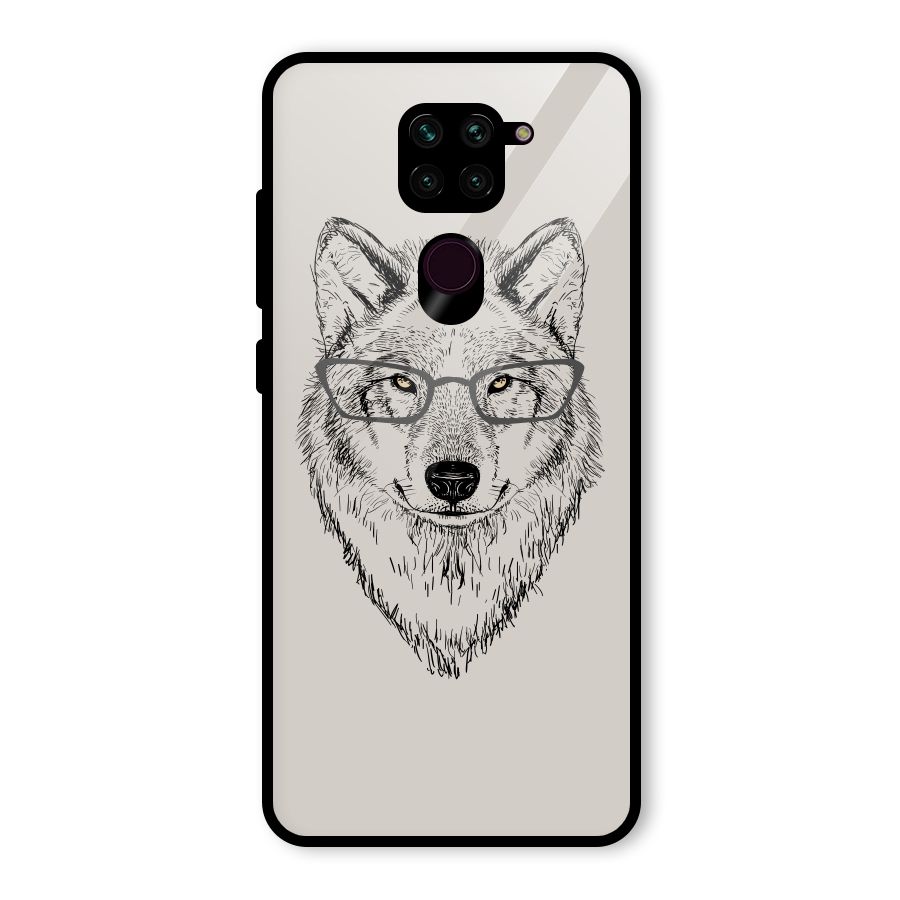Nerdy Wolf Glass Back Case for Redmi Note 9