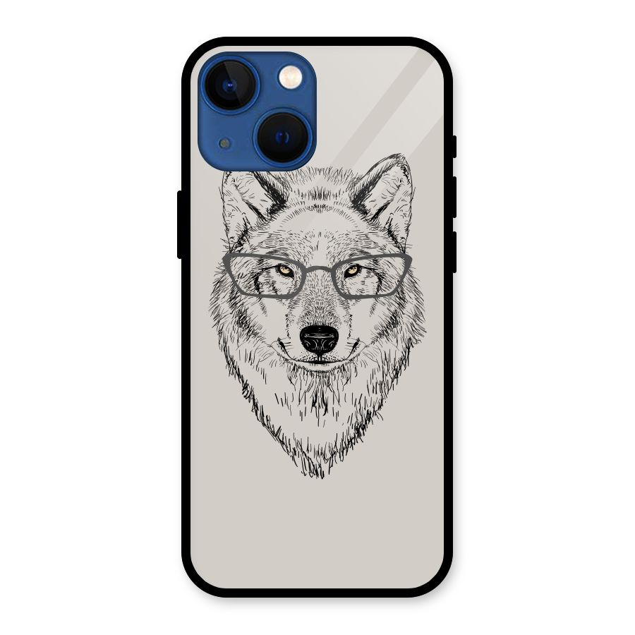 Nerdy Wolf Glass Back Case for iPhone 13 Mini