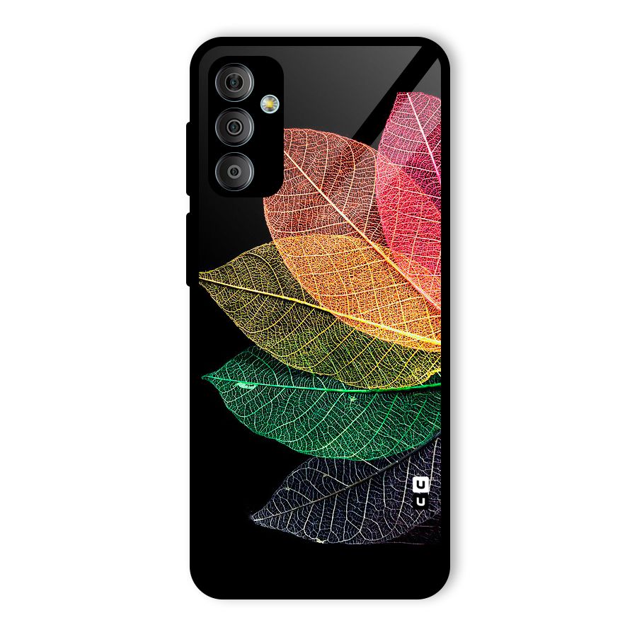 Net Leaf Color Design Glass Back Case for Galaxy F23