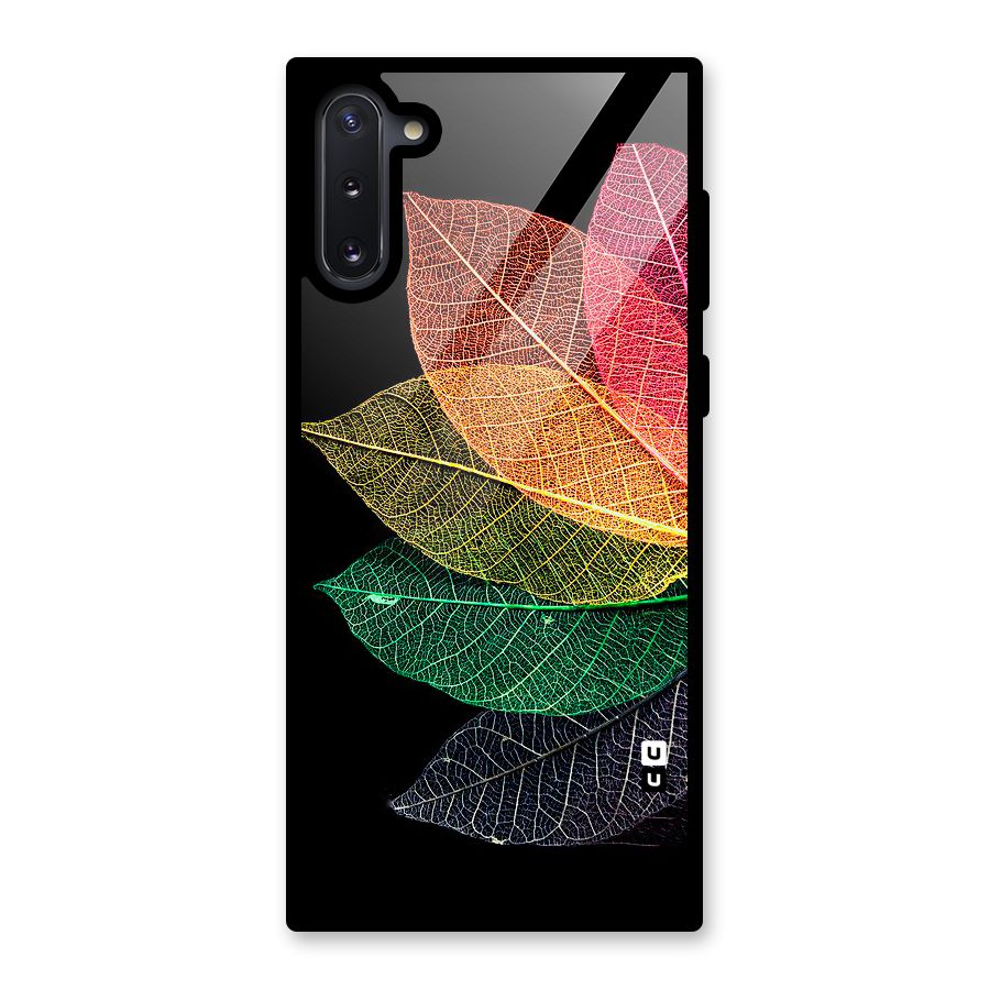 Net Leaf Color Design Glass Back Case for Galaxy Note 10