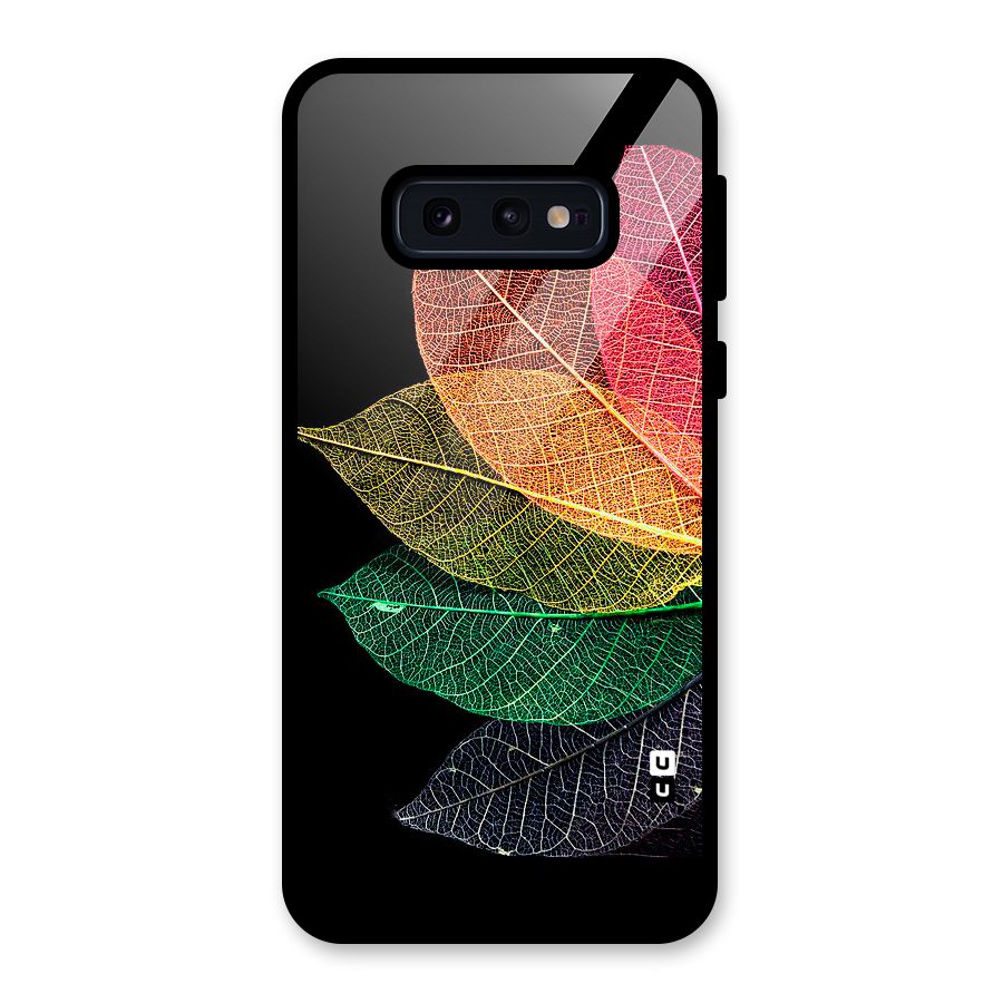 Net Leaf Color Design Glass Back Case for Galaxy S10e