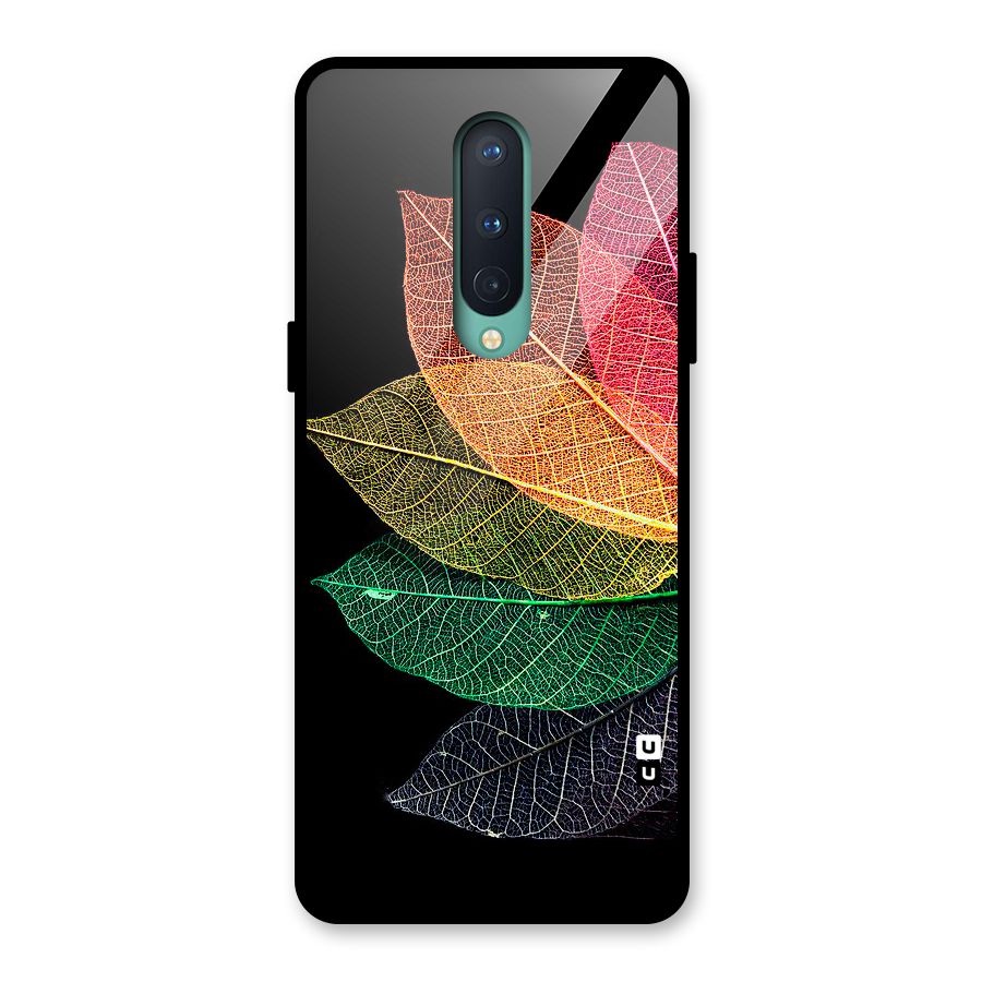 Net Leaf Color Design Glass Back Case for OnePlus 8