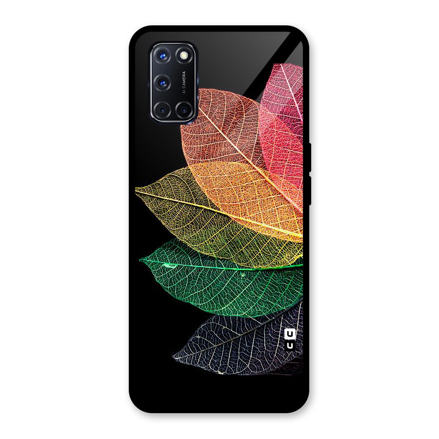 Net Leaf Color Design Glass Back Case for Oppo A52
