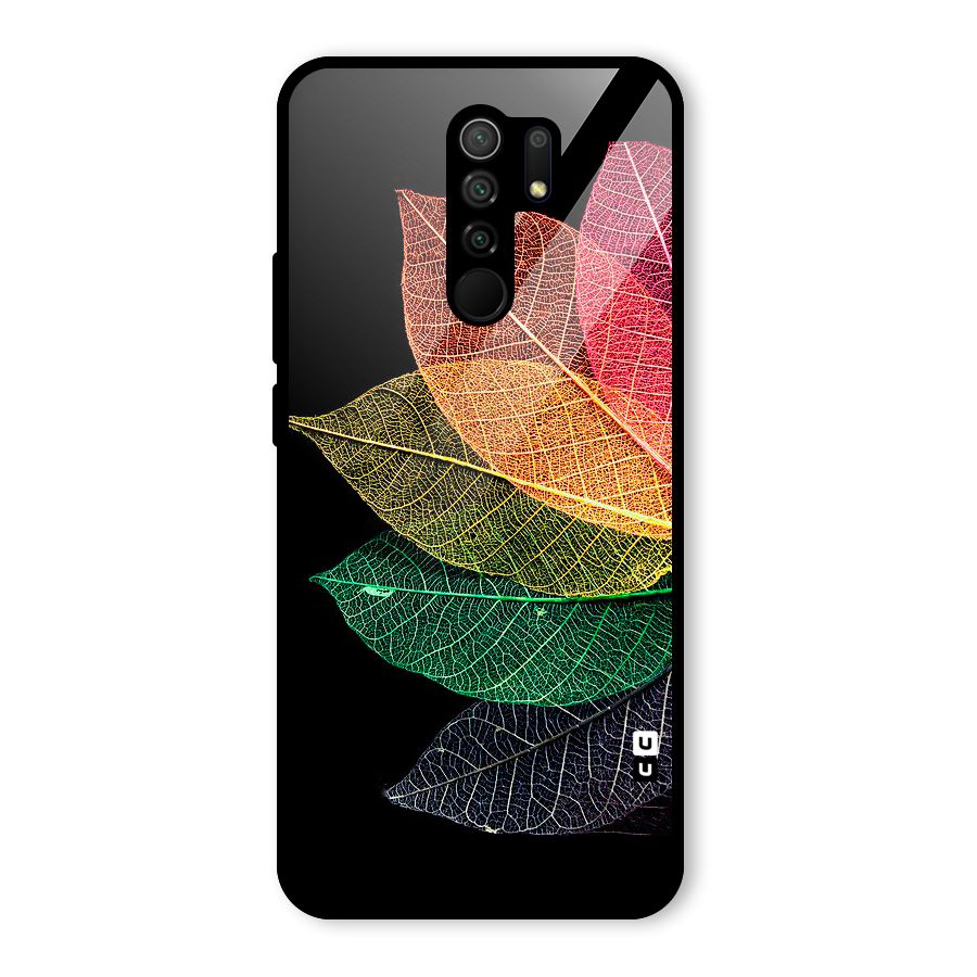 Net Leaf Color Design Glass Back Case for Poco M2