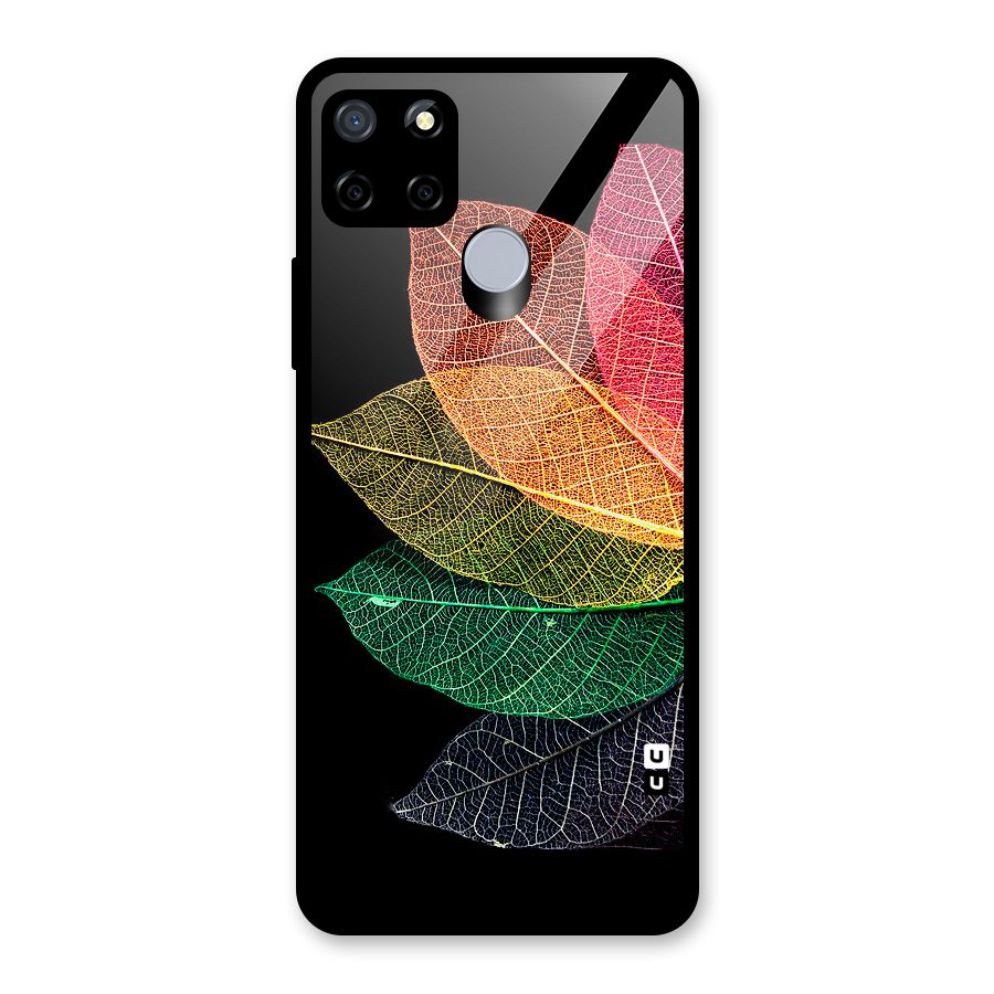 Net Leaf Color Design Glass Back Case for Realme Narzo 20