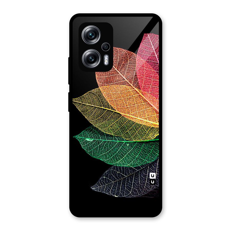 Net Leaf Color Design Glass Back Case for Redmi K50i