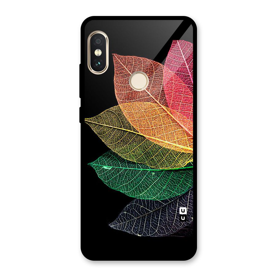 Net Leaf Color Design Glass Back Case for Redmi Note 5 Pro