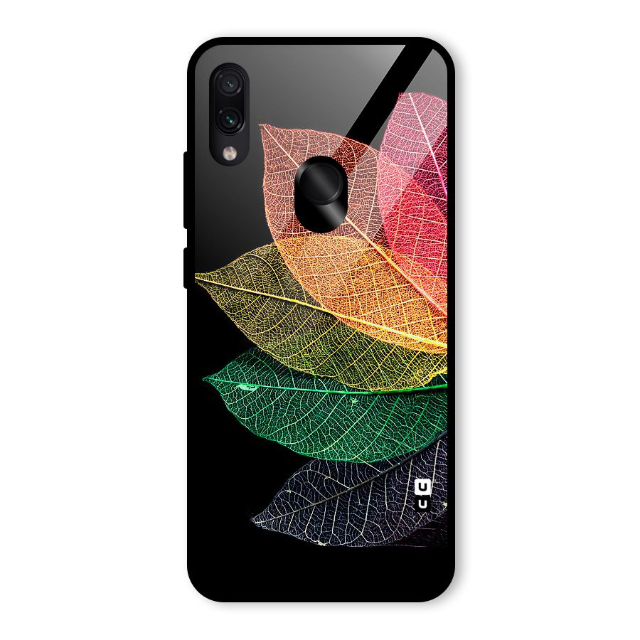 Net Leaf Color Design Glass Back Case for Redmi Note 7 Pro