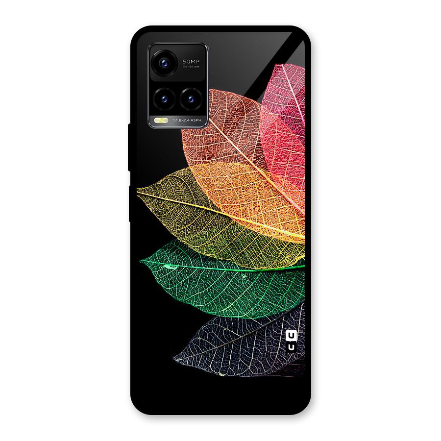Net Leaf Color Design Glass Back Case for Vivo Y21A