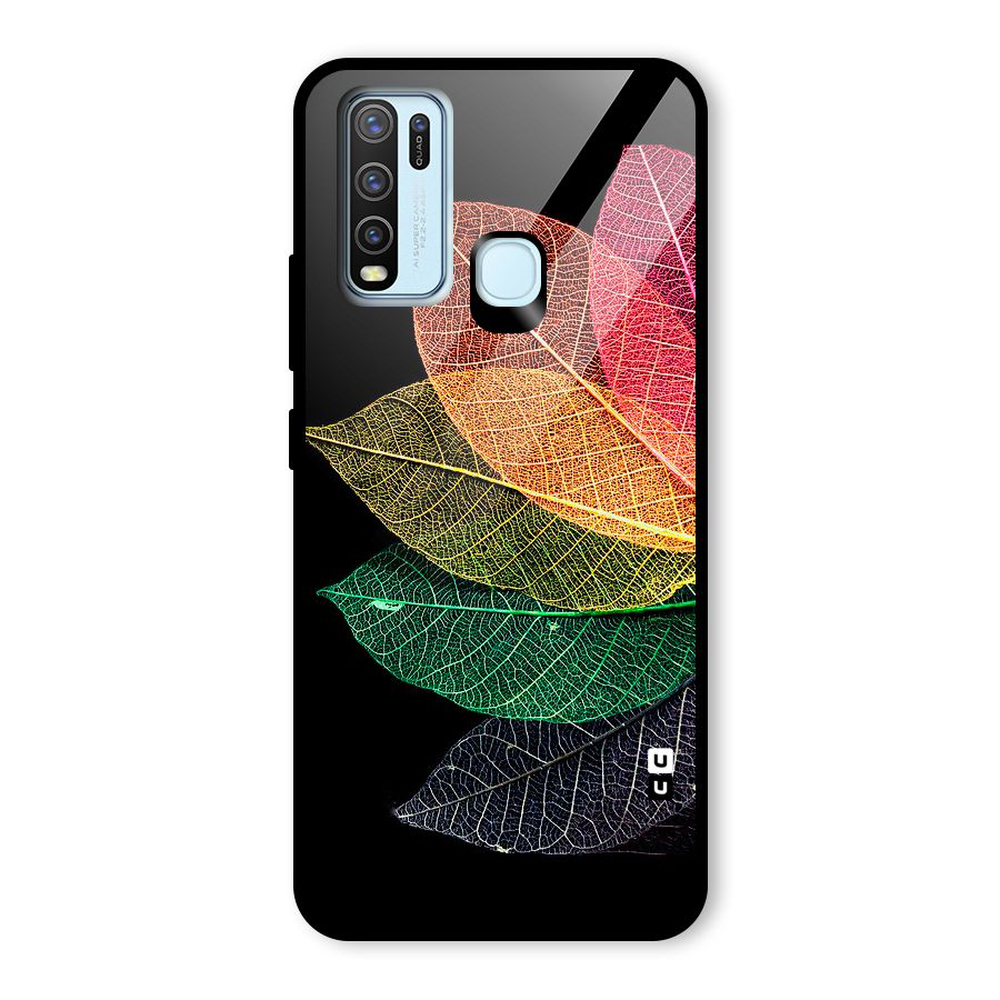 Net Leaf Color Design Glass Back Case for Vivo Y50