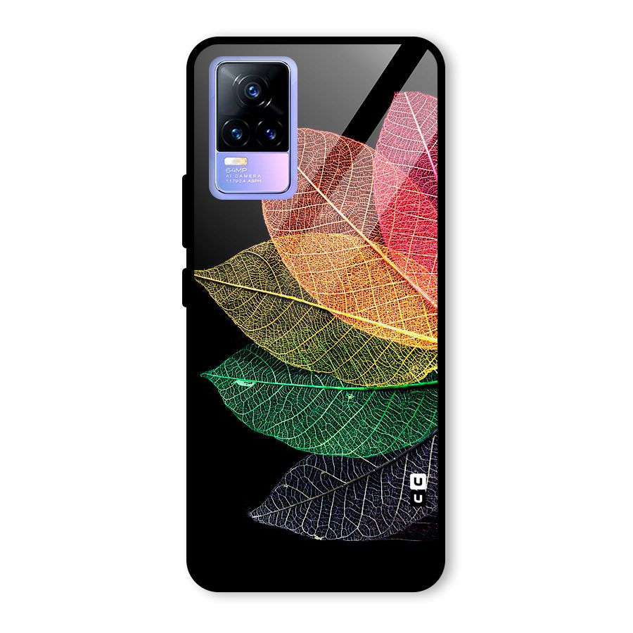 Net Leaf Color Design Glass Back Case for Vivo Y73