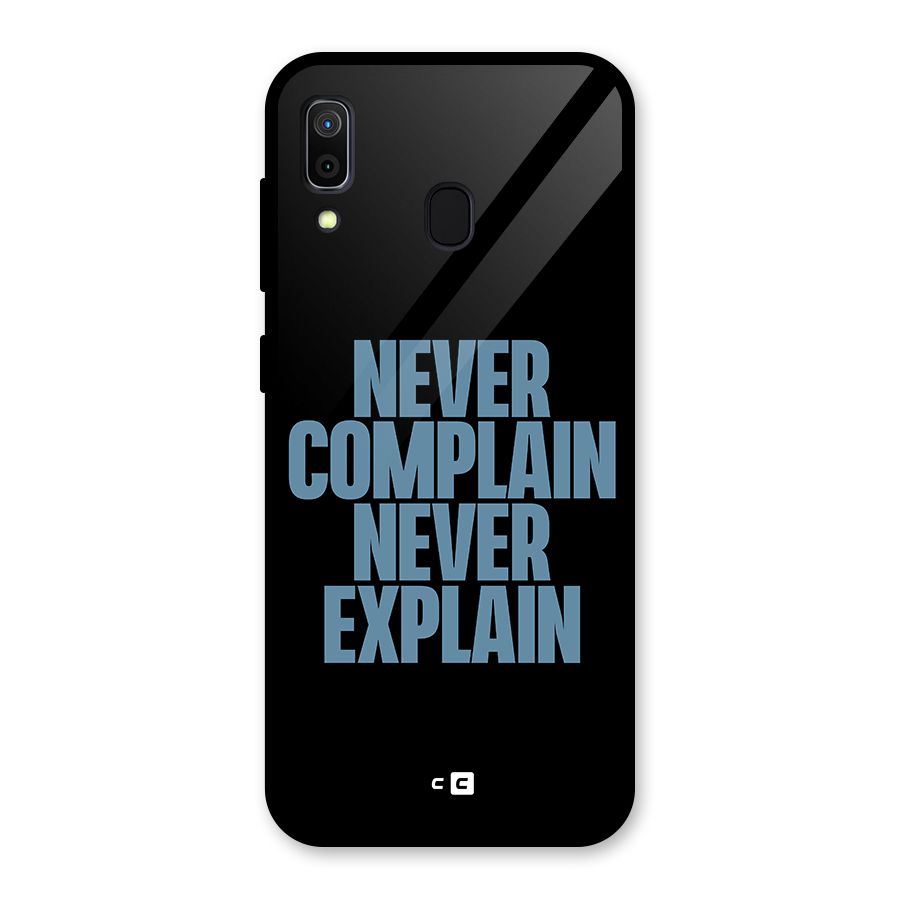 Never Complain Never Explain Glass Back Case for Galaxy A30
