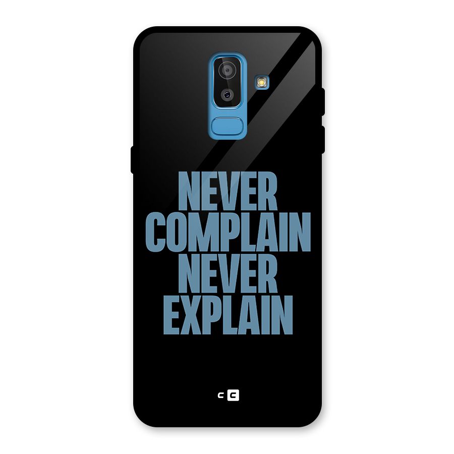 Never Complain Never Explain Glass Back Case for Galaxy J8