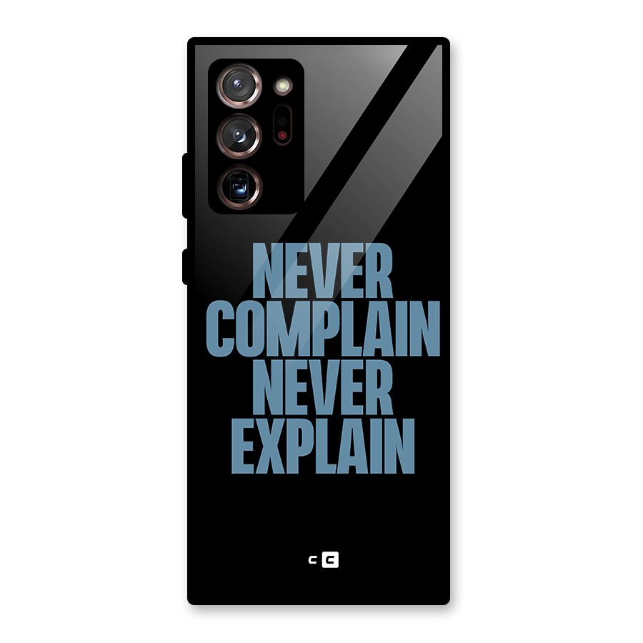 Never Complain Never Explain Glass Back Case for Galaxy Note 20 Ultra 5G
