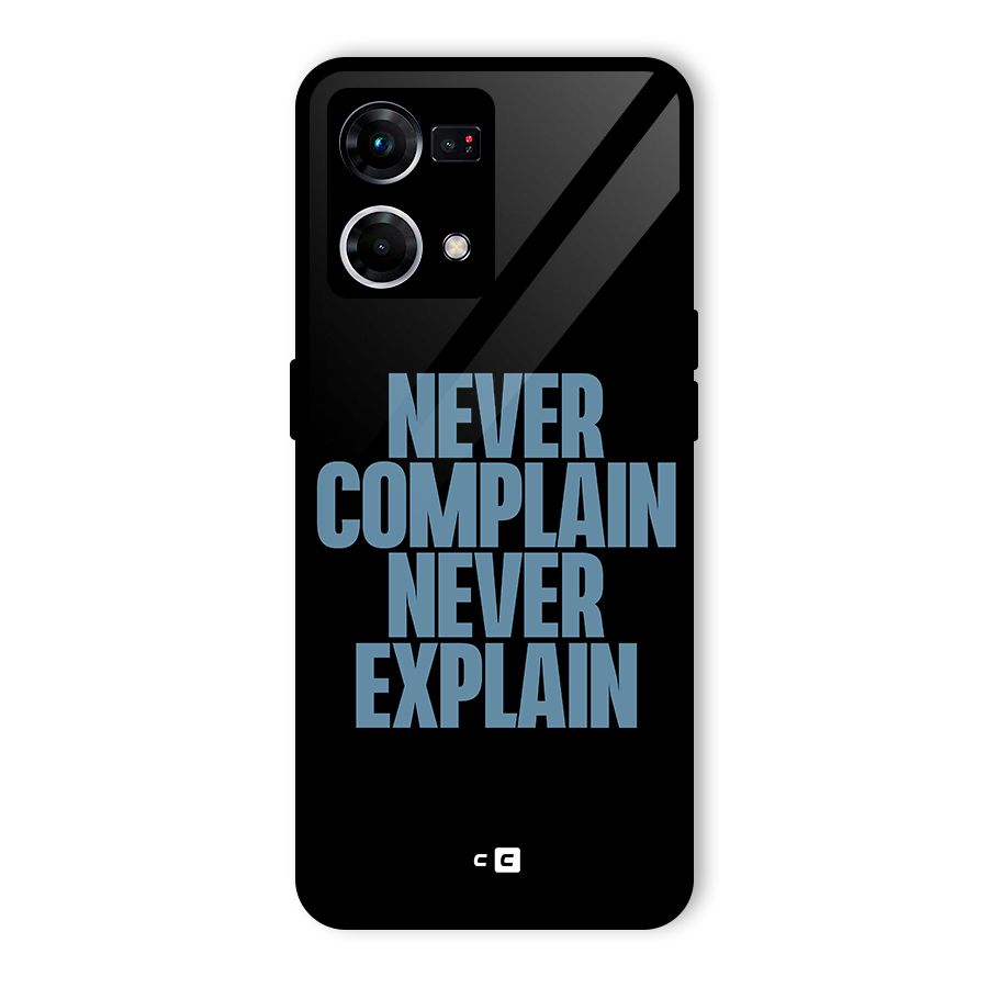 Never Complain Never Explain Glass Back Case for Oppo F21 Pro 5G