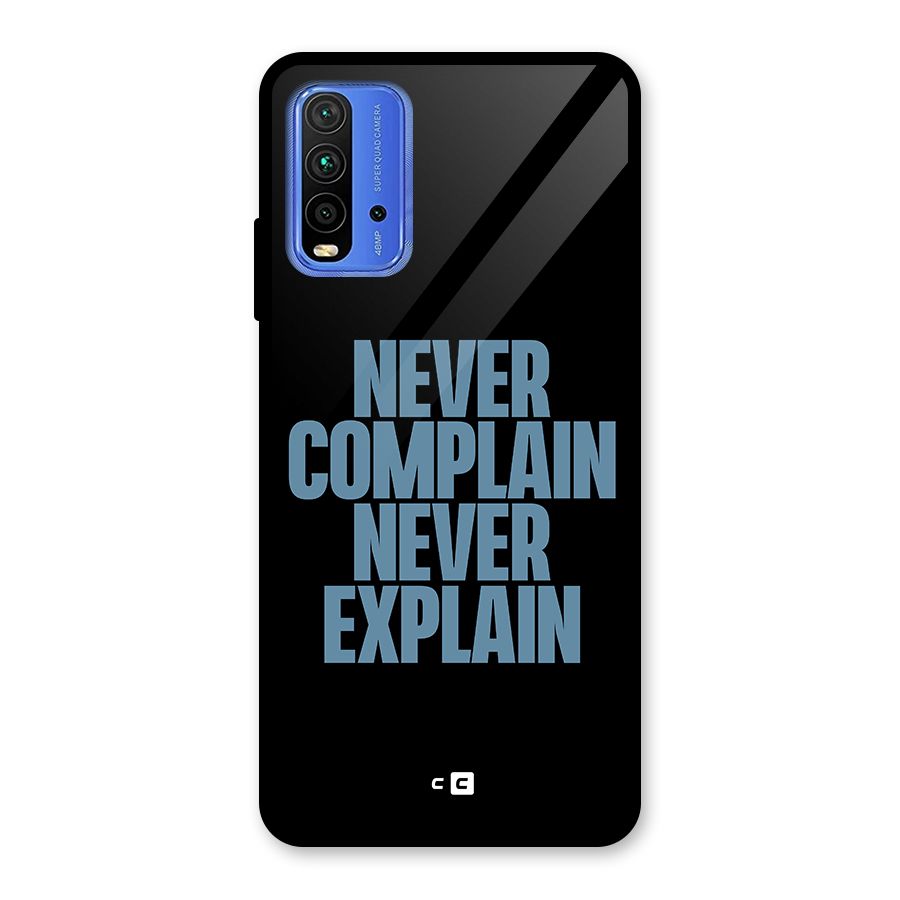 Never Complain Never Explain Glass Back Case for Redmi 9 Power