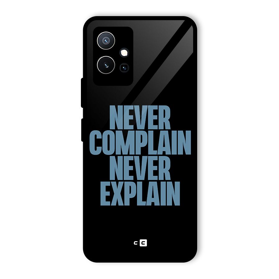 Never Complain Never Explain Glass Back Case for Vivo T1 5G