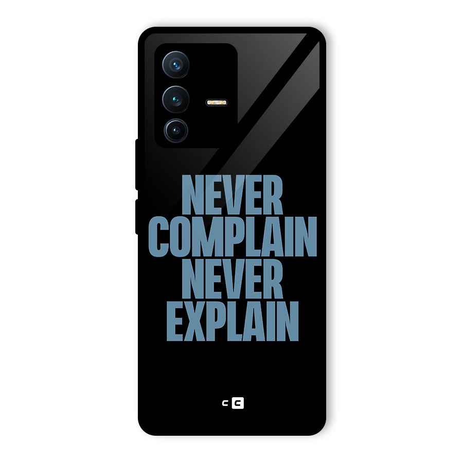 Never Complain Never Explain Glass Back Case for Vivo V23 Pro