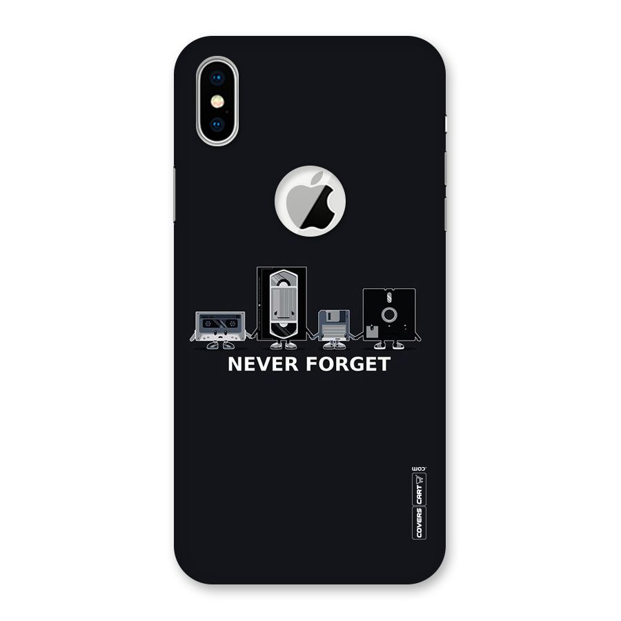 Never Forget Back Case for iPhone XS Logo Cut