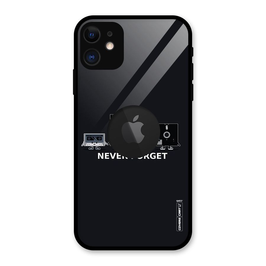 Never Forget Glass Back Case for iPhone 11 Logo Cut