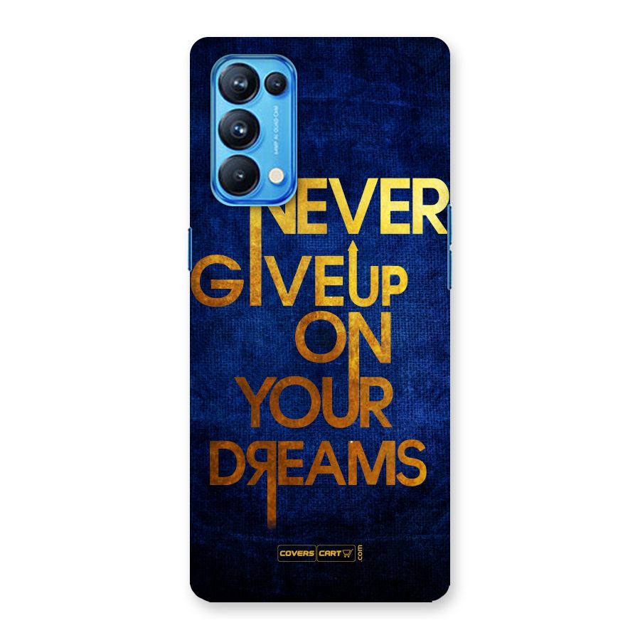 Never Give Up Back Case for Oppo Reno5 Pro 5G