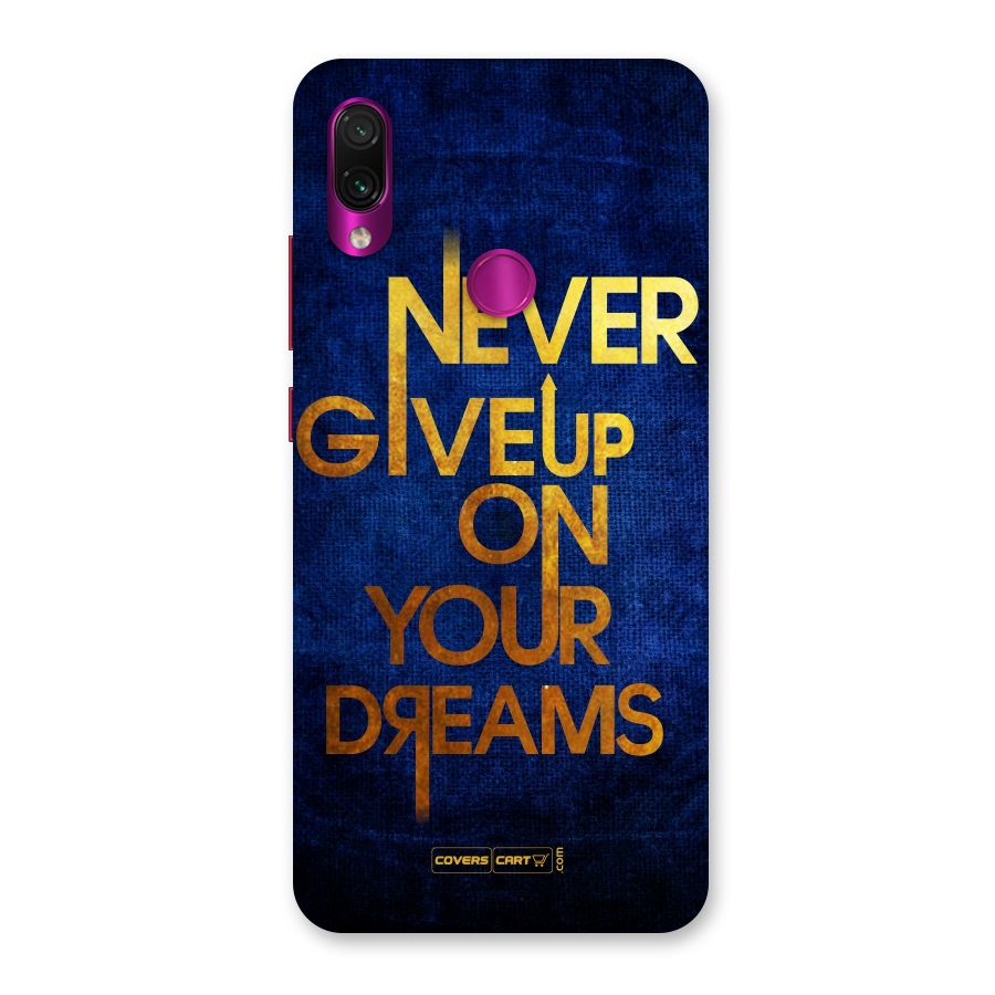 Never Give Up Back Case for Redmi Note 7 Pro