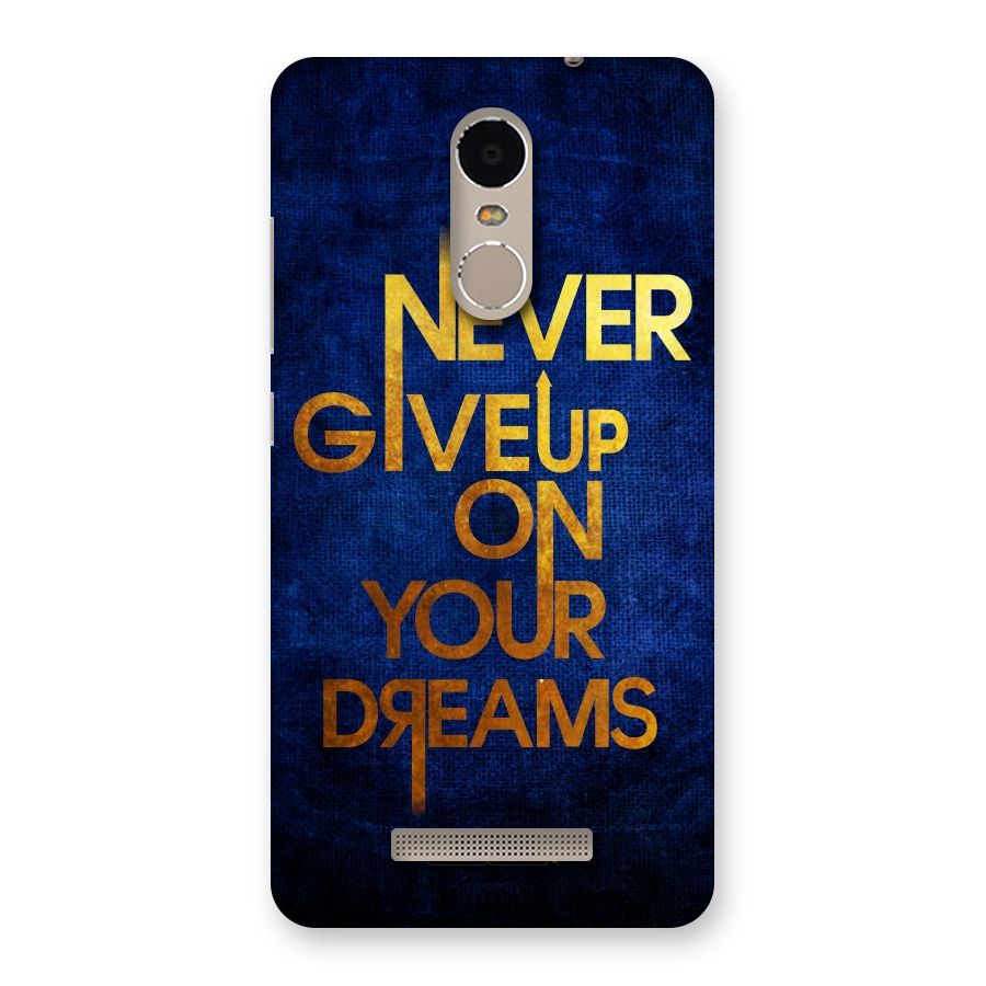 Never Give Up Back Case for Xiaomi Redmi Note 3