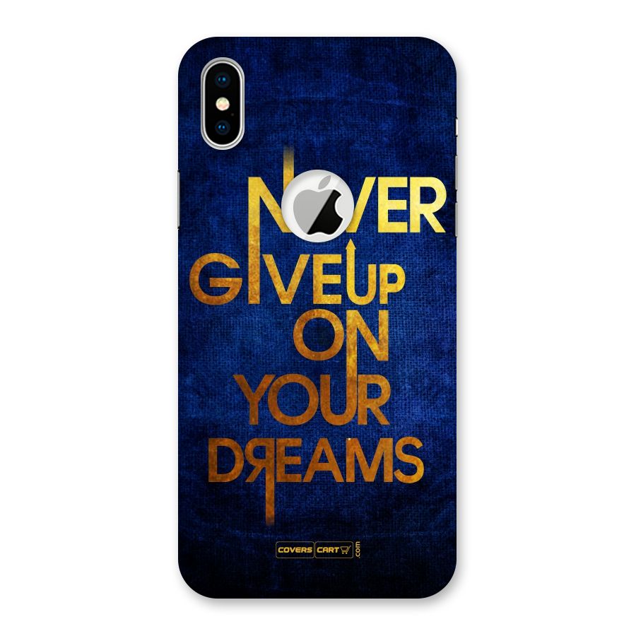 Never Give Up Back Case for iPhone X Logo Cut