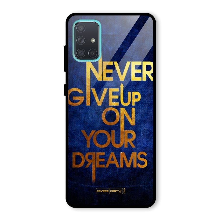 Never Give Up Glass Back Case for Galaxy A71