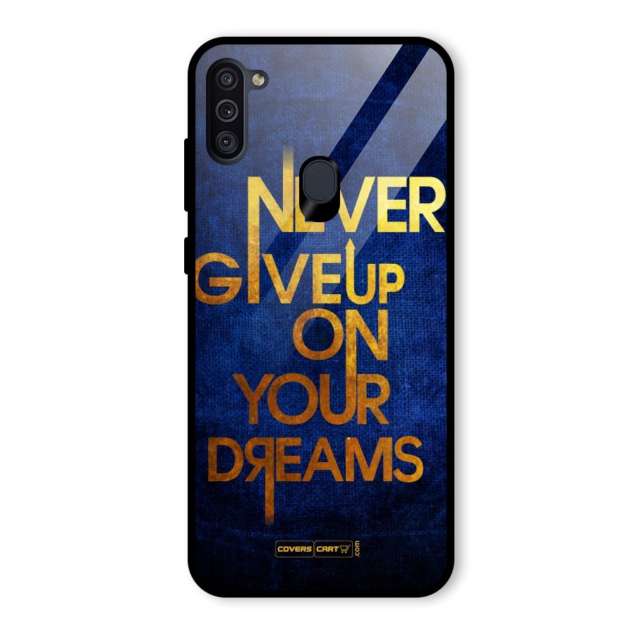 Never Give Up Glass Back Case for Galaxy M11