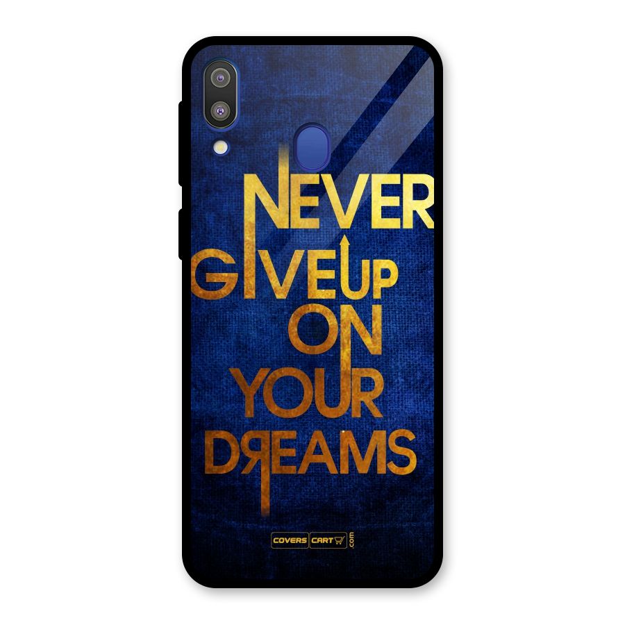 Never Give Up Glass Back Case for Galaxy M20