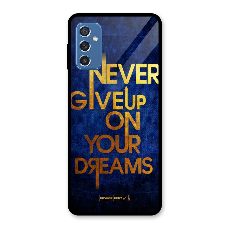 Never Give Up Glass Back Case for Galaxy M52 5G