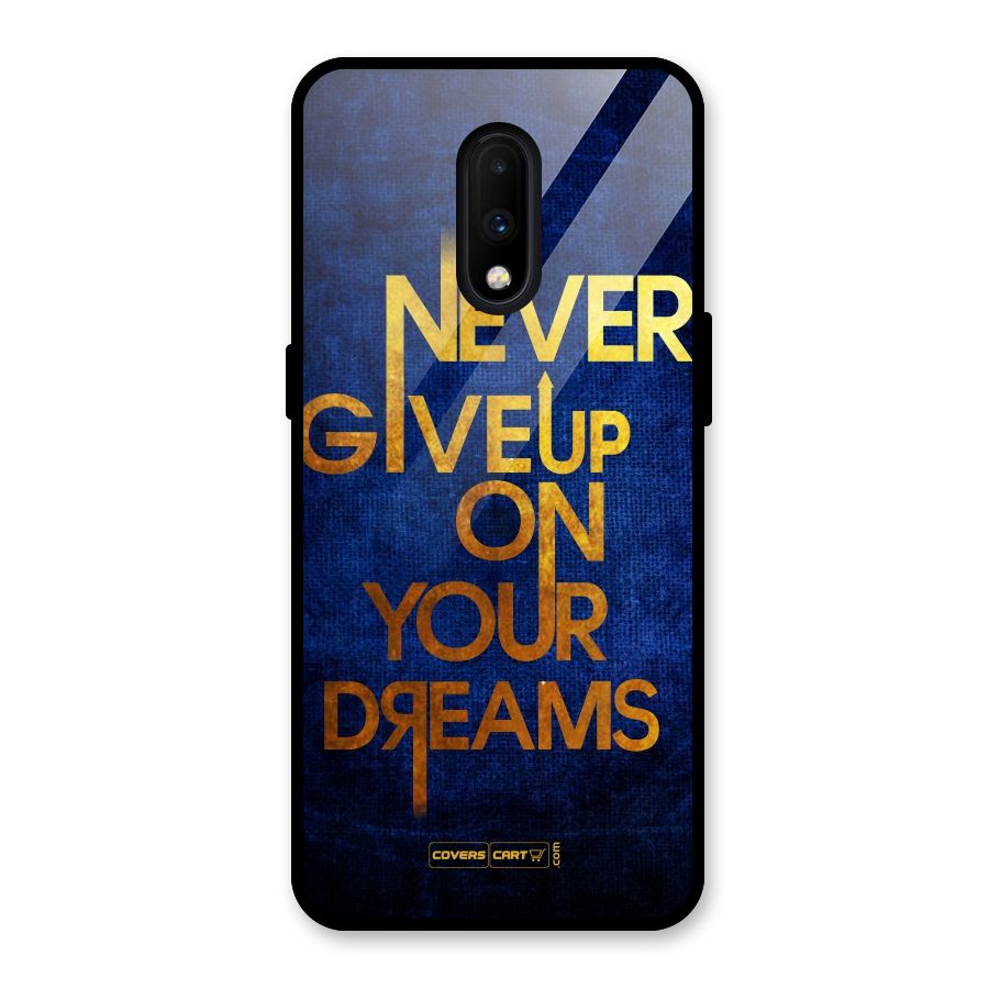 Never Give Up Glass Back Case for OnePlus 7