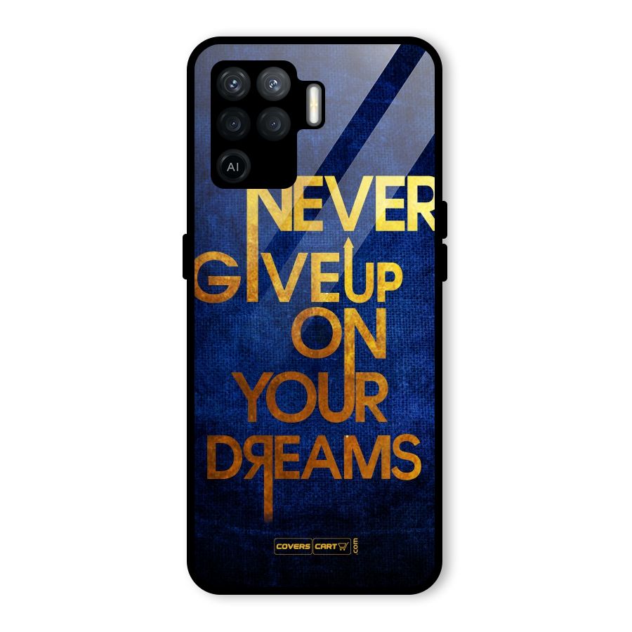 Never Give Up Glass Back Case for Oppo F19 Pro
